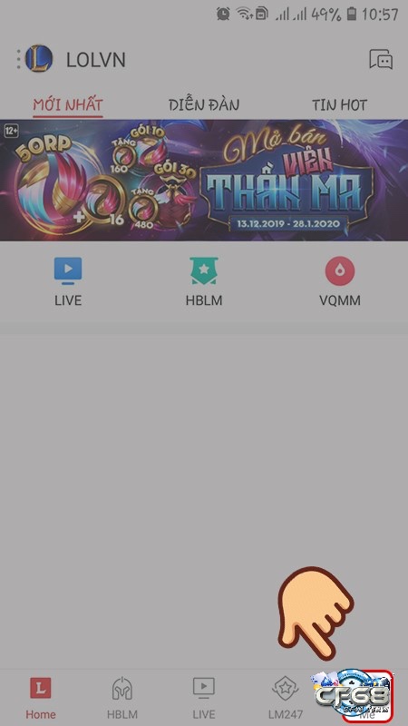 Cách tạo tài khoản Garena trên ứng dụng - Bước 2