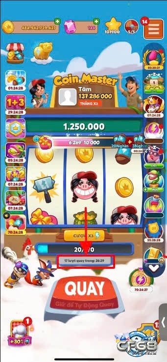 Làm sao để có lượt quay coin master? Đăng nhập hàng ngày